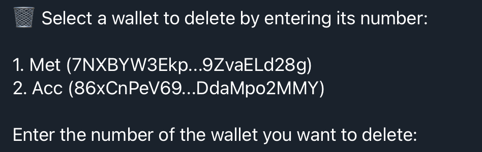 Delete Wallet