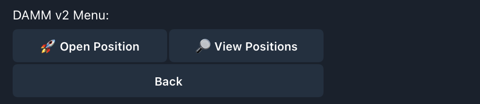 DAMM V2 Open Position